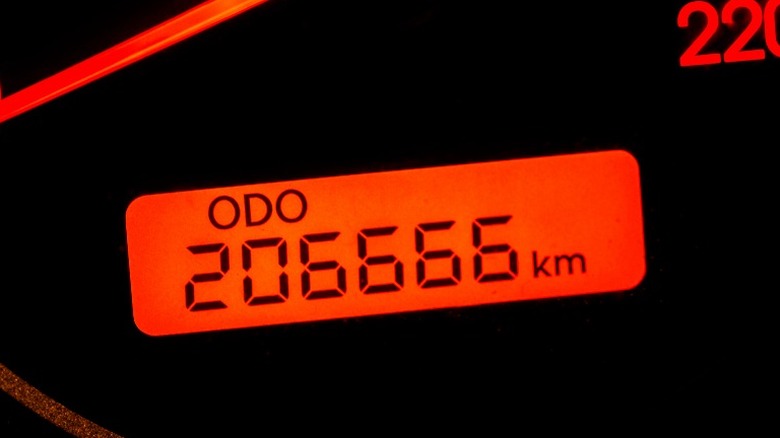 odometer closeup