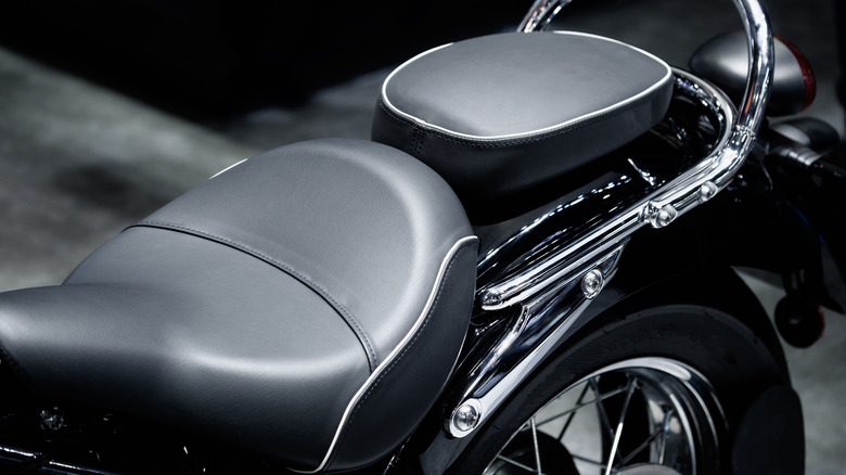 Leather motorcycle seat