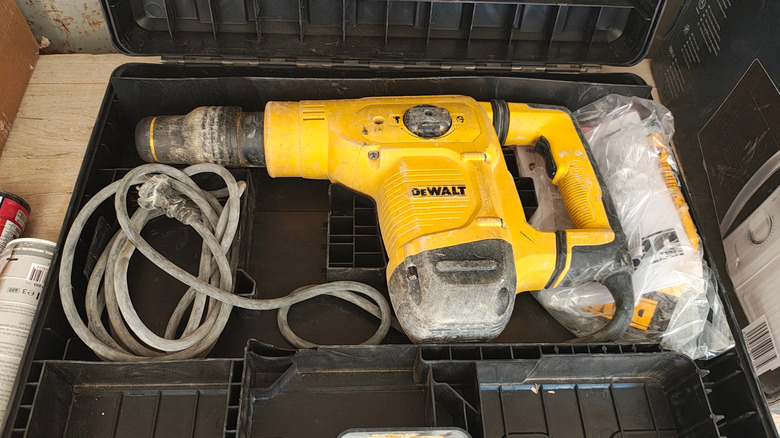 a DeWalt SDS drill in a case