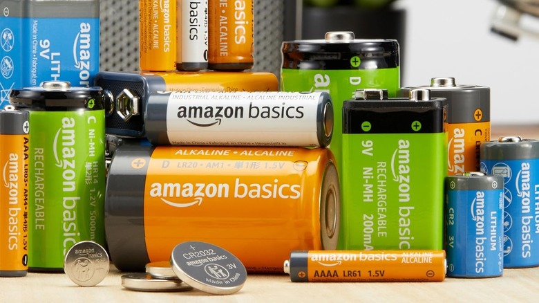 A bunch of lithium-ion batteries next to each other.