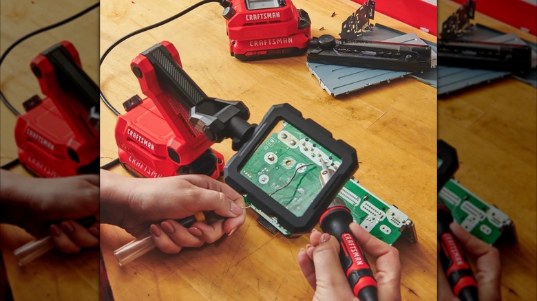 Craftsman V20 Soldering Iron in use