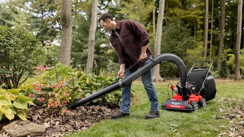 Craftsman Chipper Shredder Vacuum in use