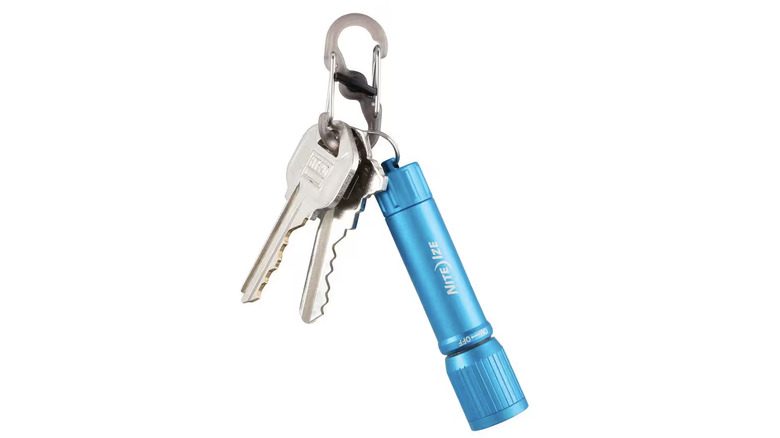 A Nite Ize Radiant 100 Keychain Flashlight in Blue