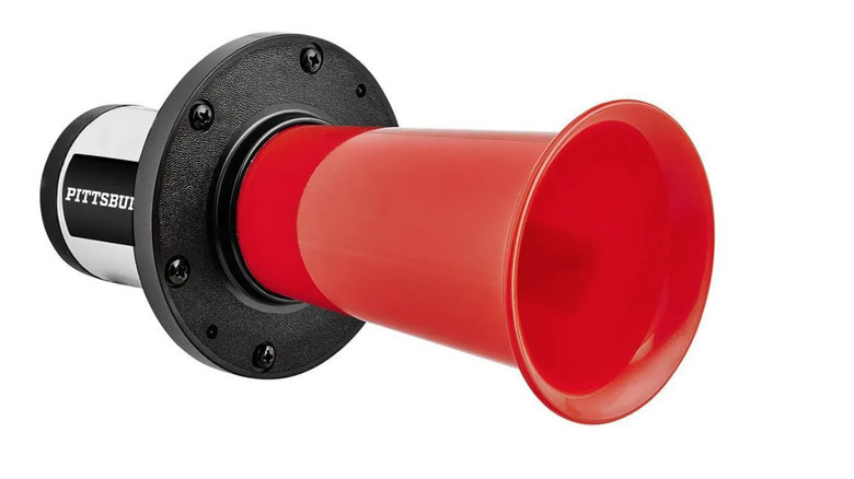 Car horn against white background
