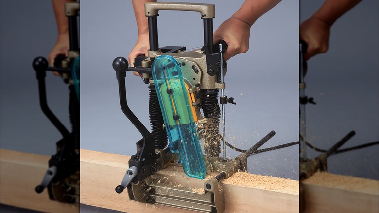 Makita Chain Mortiser in use