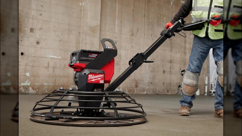 Milwaukee MX Fuel 36-inch Walk-Behind Trowel in use