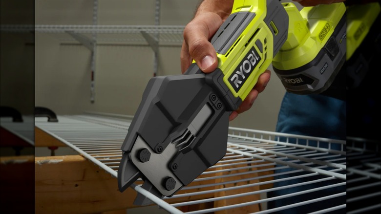 Ryobi 18V One+ Bolt Cutter in use