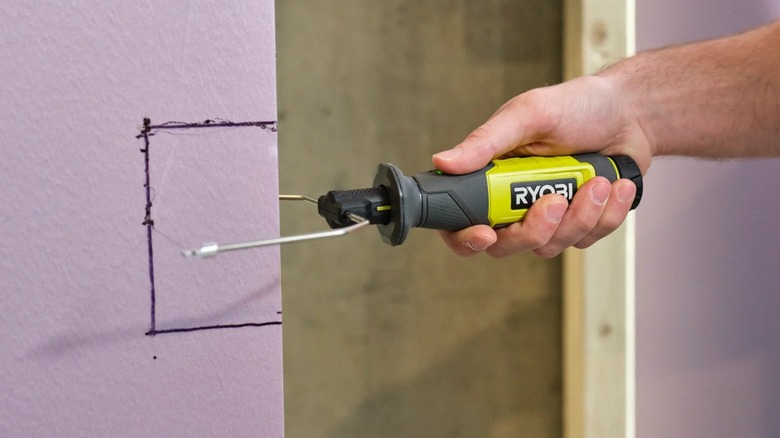 Ryobi USB Lithium Foam Cutter in use