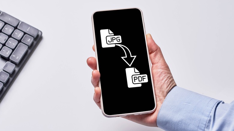 jpg to pdf conversion illustration phone