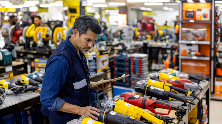 Man shopping for tools