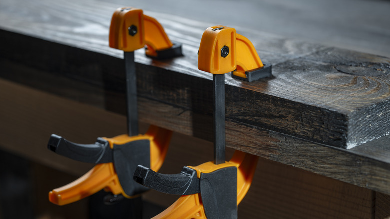 clamps on wood