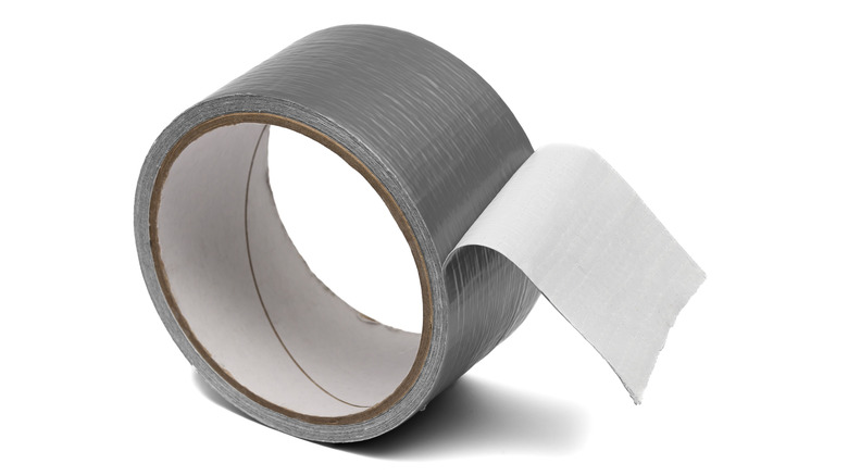 A roll of duct tape on a white background
