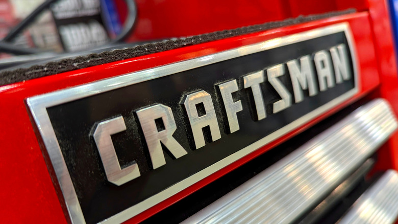 closeup of a Craftsman tool box badge