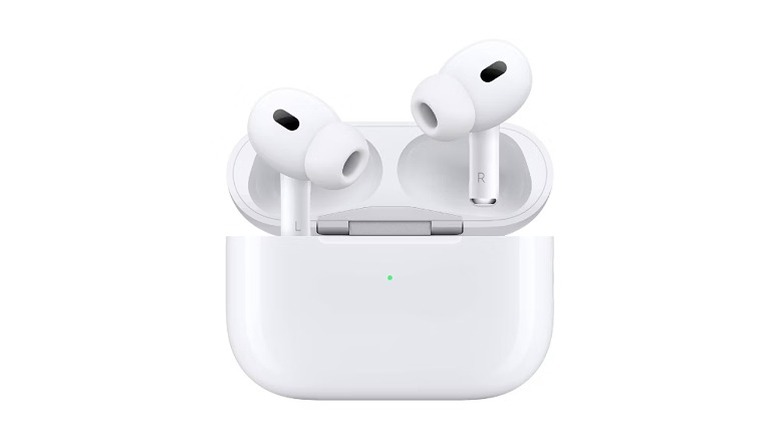 White Apple AirPods in a case