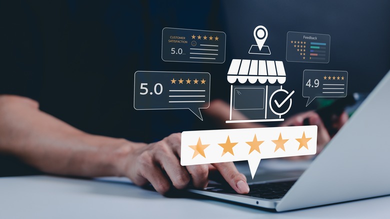 Holographic customer rating boxes