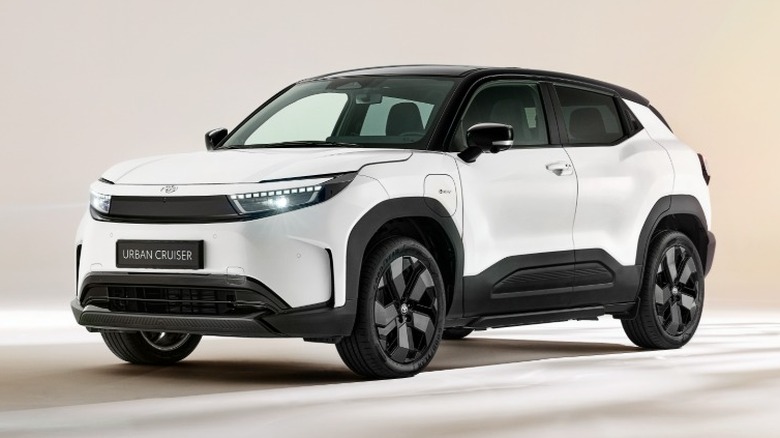 White Toyota Urban Cruiser studio photo in front of white background