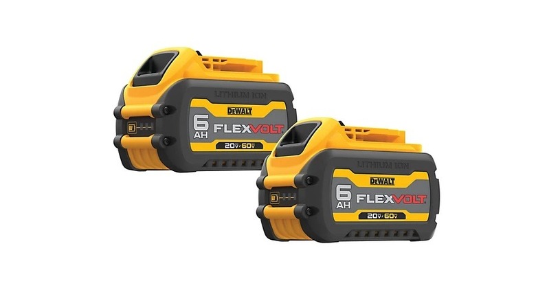 DEWALT 20V/60V 6.0 Ah FlexVolt Power Tool Battery, 2-Pack on a white background