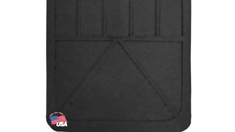 A Buyers Products Heavy Duty Black Rubber Mudflap.