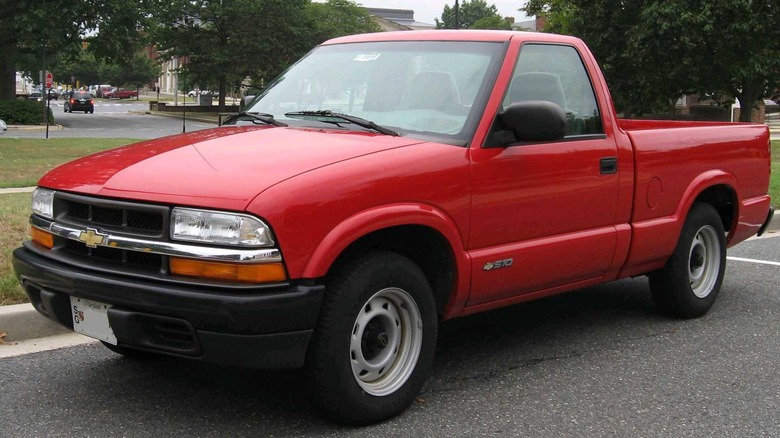 Red Chevy S-10 parked 