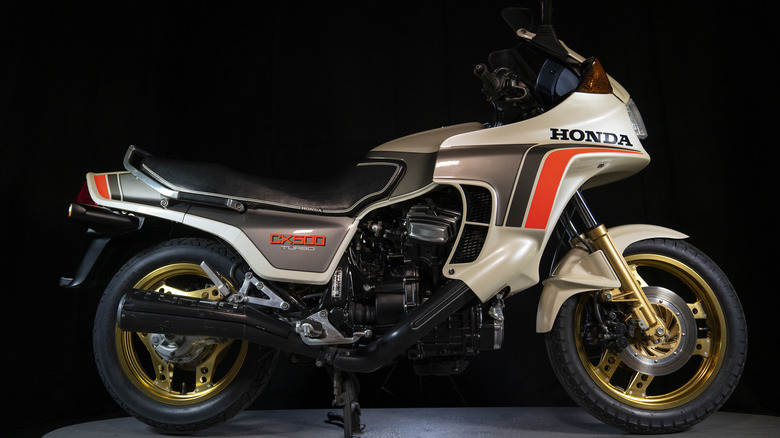 Honda CX500 Turbo on display in a museum.