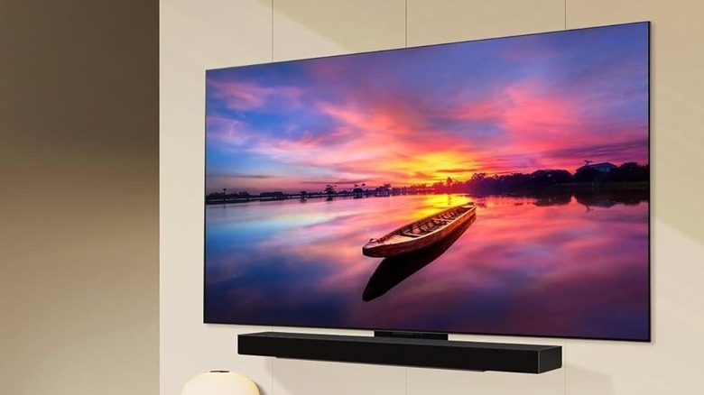 LG UHD TV mounted on a wall