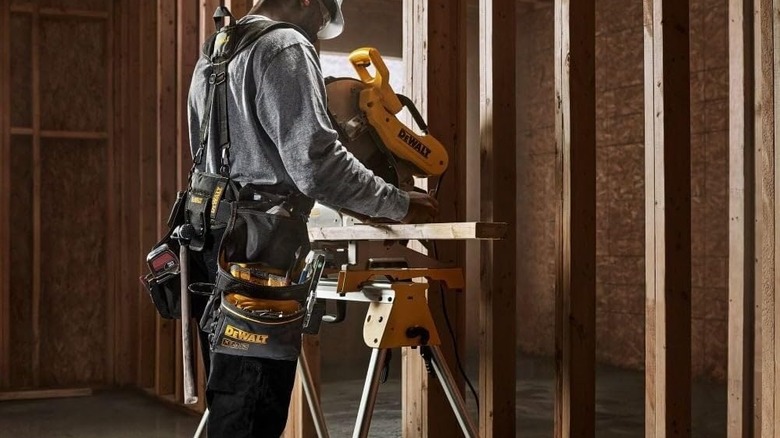 man wearing DeWalt tool belt