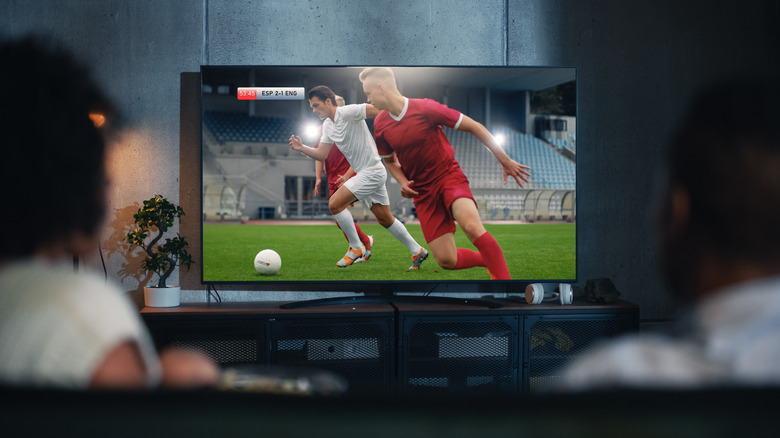 Watching a game on TV