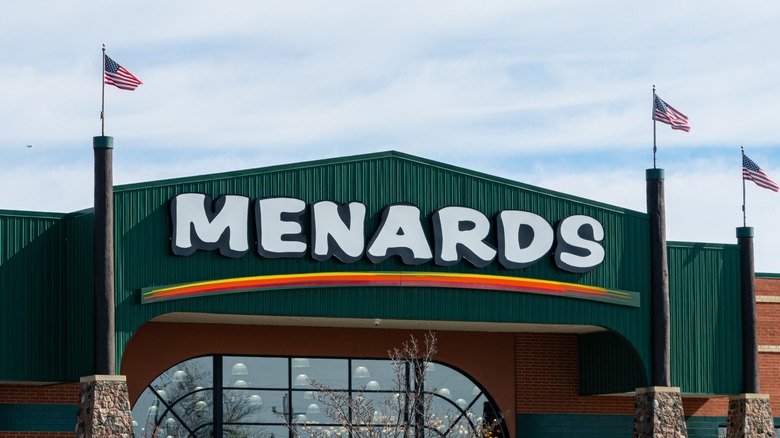 Menards sign on front of building