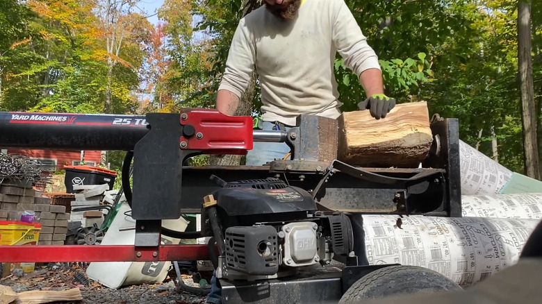 log splitter lawn mower