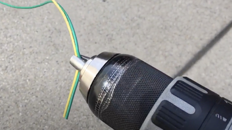 Using a drill to twist two wires