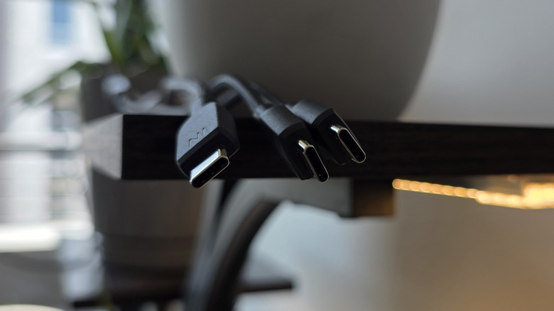 Anker 2-in-1 USB-C cable posed on shelf
