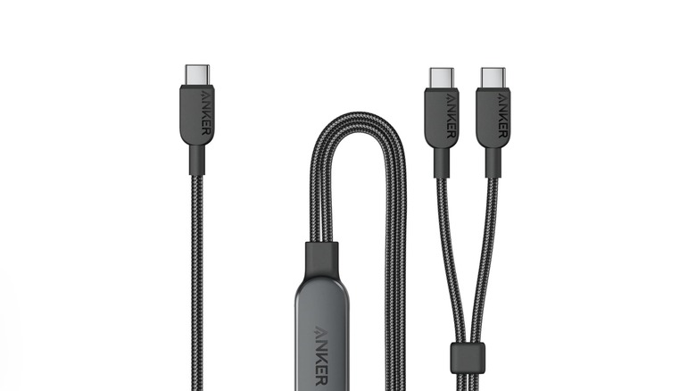 Anker 2-in-1 USB-C cable on white background