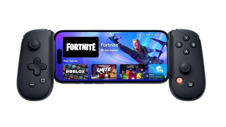 Gaming controller with smartphone attached