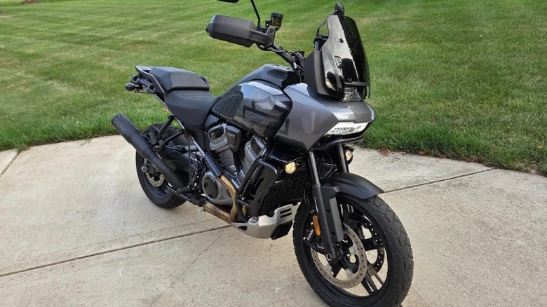 Harley-Davidson Pan America parked in driveway