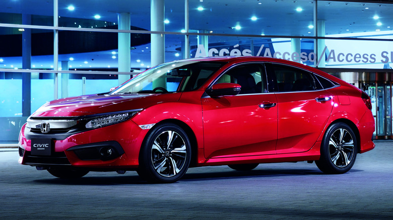 2018 Honda Civic at an airport arrival hall