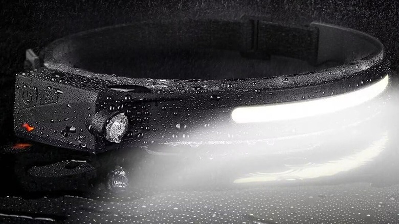 Close up of LED headlamp