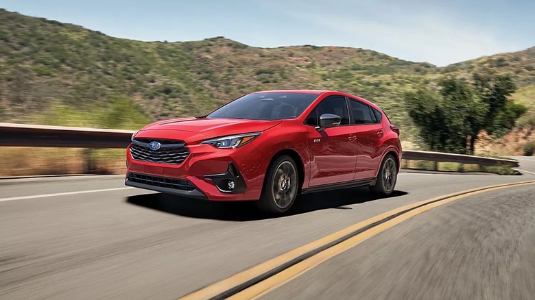 A red 2025 Subaru Imprezza