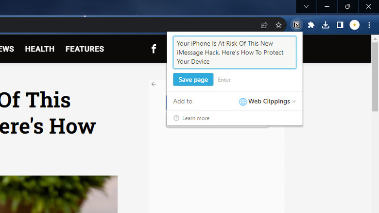 Notion Web Clipper Chrome extension