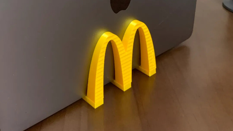 McDonalds logo MacBook stand