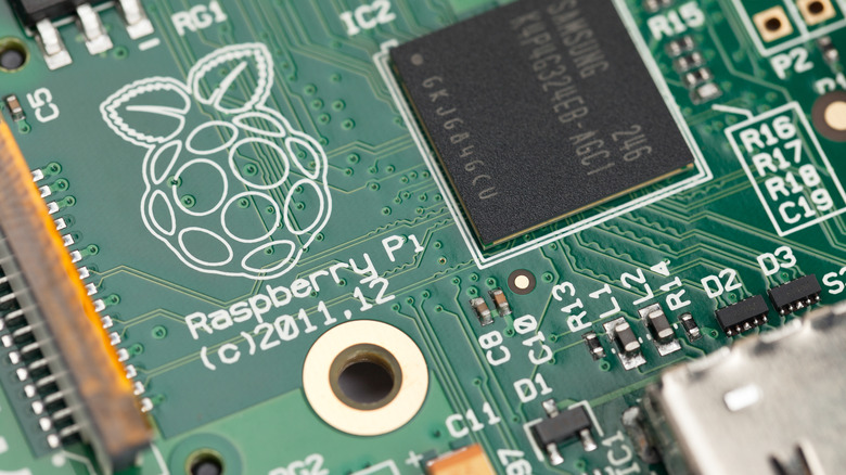 raspberry pi board close up