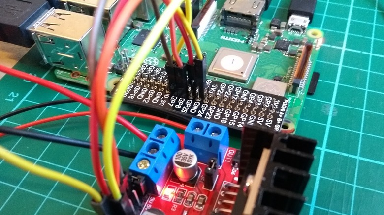 Raspberry Pi connected with electronics