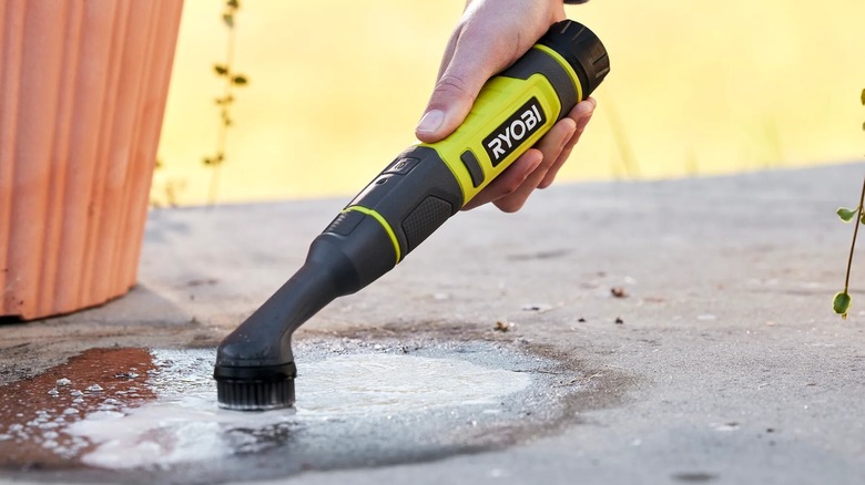 Ryobi detail scrubber cleaning cement