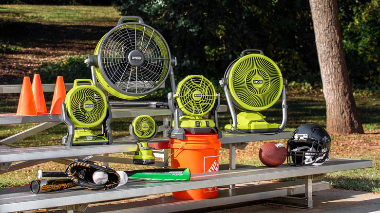 Ryobi fans outdoors
