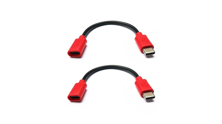 Two data blocker cables on white background