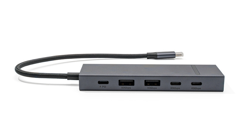 USB hub on white background