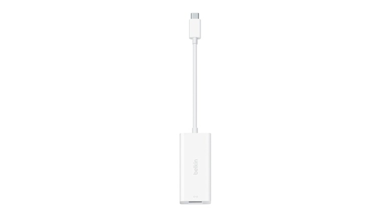 Belkin USB-C ethernet adapter for iPhone on display