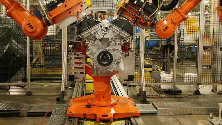 Ford Ecoboost engine under construction