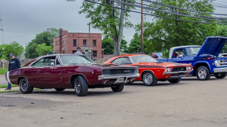 Dodge cars in parking lot