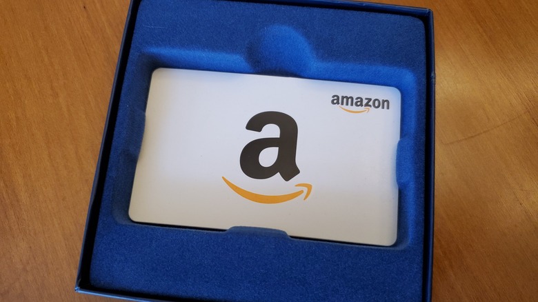 Amazon gift card in box