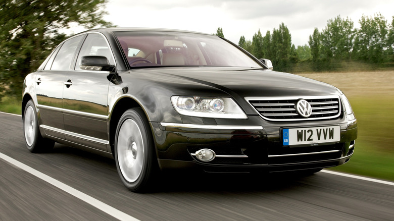 Volkswagen Phaeton W12, with a European-stile license plate, on the road